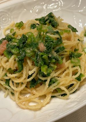 菜の花と明太子のスパゲッティ-レシピのメイン写真