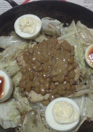 キャベツのオリーブオイル炒め納豆載せ温奴-レシピのメイン写真