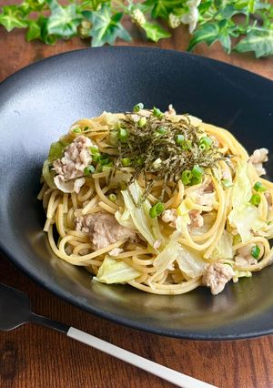 豚肉とキャベツのワンポット和風パスタ-レシピのメイン写真