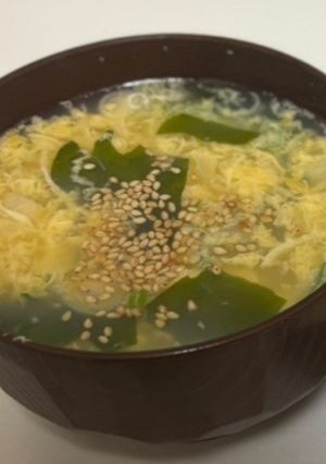 時短!簡単わかめスープの卵とじ-レシピのメイン写真