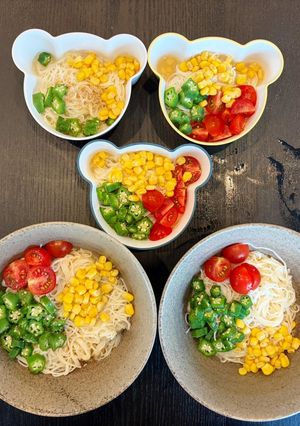 サバ缶で簡単取り分け冷や汁風そうめん-レシピのメイン写真