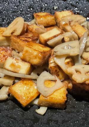 レンコンと絹厚揚げの甘辛炒め♪-レシピのメイン写真