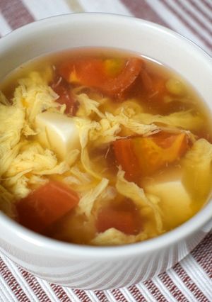【給食】トマトと卵のスープ-レシピのメイン写真