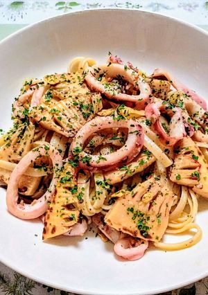 簡単ランチ！タケノコとイカのパスタ-レシピのメイン写真