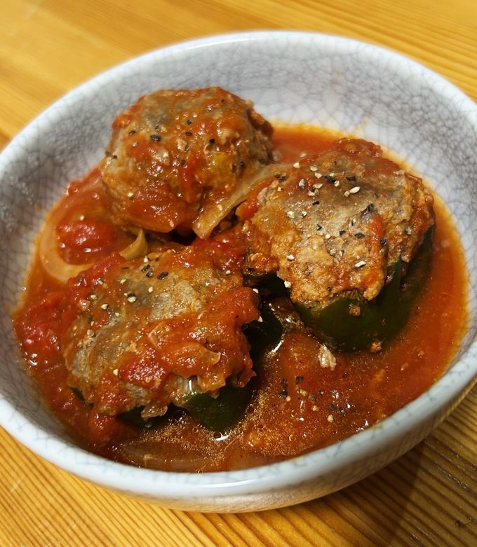 肉詰めピーマンのトマト煮-レシピのメイン写真