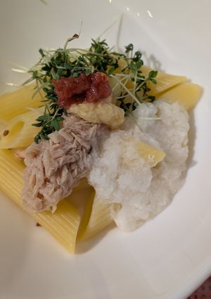 長芋と、梅と、ツナの冷製パスタ-レシピのメイン写真