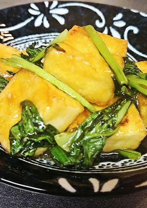 厚揚げと小松菜のガーリック醤油炒め-レシピのメイン写真