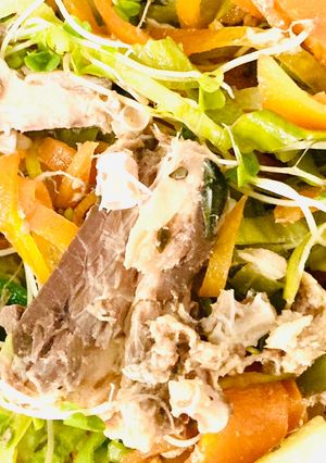 サバ水煮缶とレンチン野菜和え-レシピのメイン写真