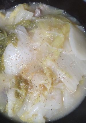 手間なし簡単、白菜の水分で作るクリーム煮-レシピのメイン写真