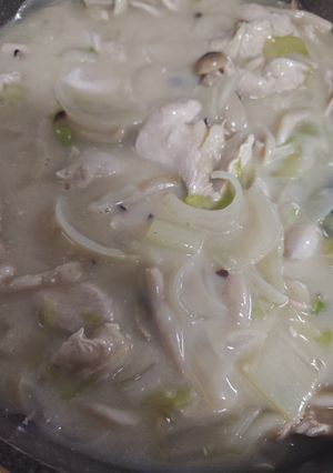 鶏むね肉と白菜のクリームスープパスタ-レシピのメイン写真