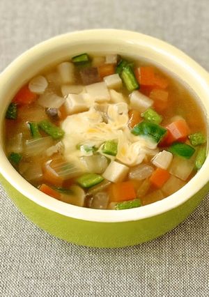 防災レシピ🍲野菜たっぷり コンソメスープ-レシピのメイン写真