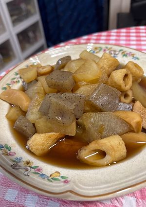 大根ちくわこんにゃく煮物-レシピのメイン写真