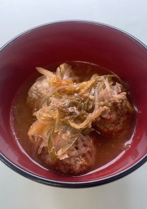 イワシ缶入り肉団子のキムチスープ-レシピのメイン写真