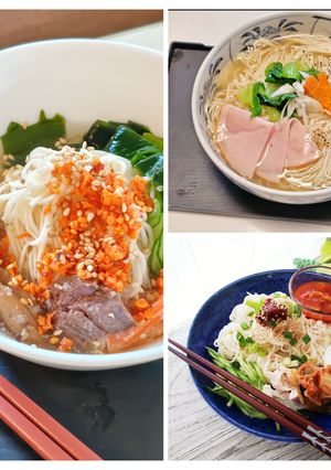 🩵レンチン素麺🩵3種類スープレシピ付-レシピのメイン写真