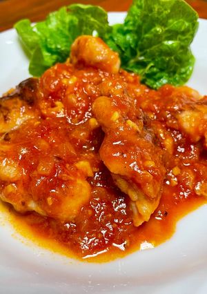 鶏もも肉のガーリックトマト煮-レシピのメイン写真