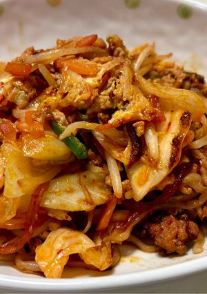 豚ミンチと野菜キムチ炒め-レシピのメイン写真