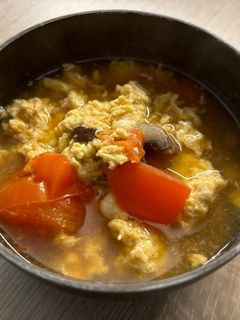 トマトとキノコの卵味噌スープ-レシピのメイン写真