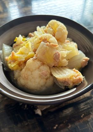 ツナと白菜とカリフラワーのサッと煮-レシピのメイン写真