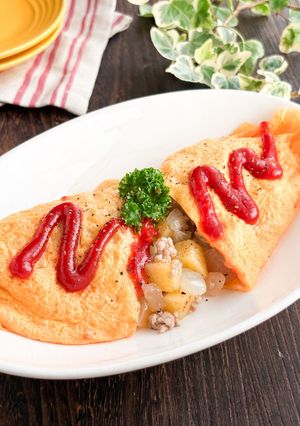 じゃがいもと玉ねぎとひき肉のオムレツ-レシピのメイン写真