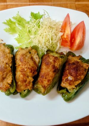 種もワタも✴️ピーマンの肉詰め和風味-レシピのメイン写真