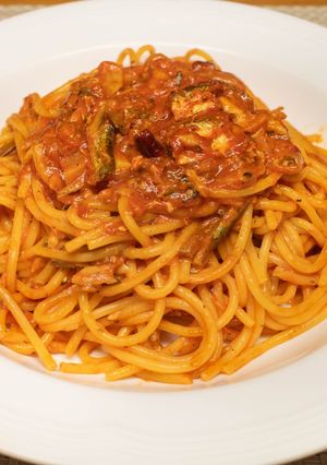 オイルサーディンの濃厚トマトソースパスタ-レシピのメイン写真