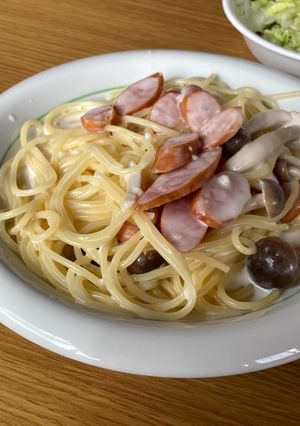 ウインナーとしめじのクリームパスタ-レシピのメイン写真