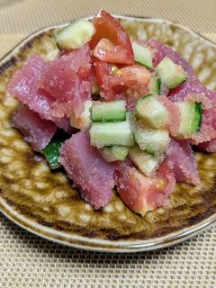 明太子マグロとトマトきゅうりサラダ-レシピのメイン写真