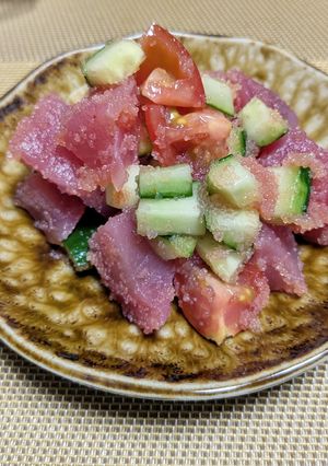 明太子マグロとトマトきゅうりサラダ-レシピのメイン写真
