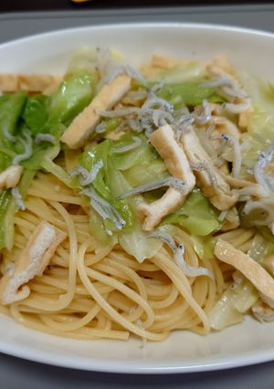 キャベツとしらすと刻み揚げのスパゲッティ-レシピのメイン写真