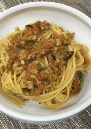 【保育園給食】茄子とひき肉のボロネーゼ風-レシピのメイン写真