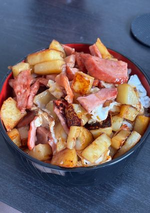 角刈りポテトとベーコンの漢丼ぶり-レシピのメイン写真