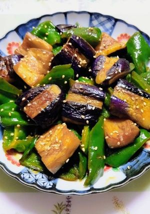 簡単夕飯！昼食なすとピーマンポン酢炒め副菜弁当-レシピのメイン写真