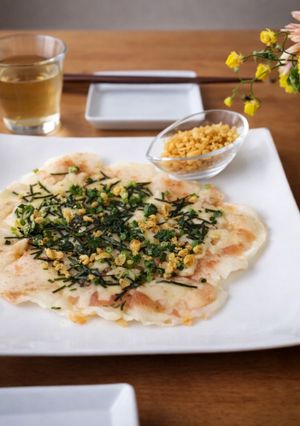 お餅リメイク！たらこバターの餅ピザ-レシピのメイン写真