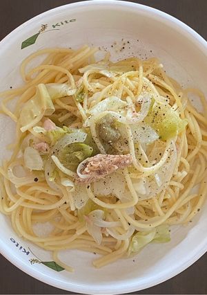 ワンボールレンジ、ツナの柚子胡椒パスタ！-レシピのメイン写真