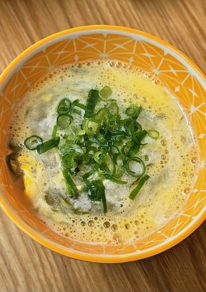 ダイエット飯！オートミールとめかぶの卵粥-レシピのメイン写真