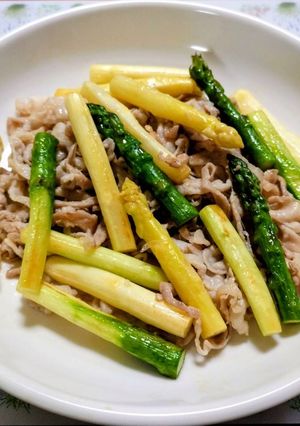 簡単今夜の夕飯！アスパラ豚肉さっぱり炒め-レシピのメイン写真
