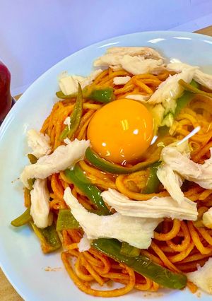 サラダチキンのヘルシーナポリタン-レシピのメイン写真