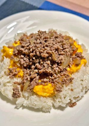 時短簡単！ふわとろ卵の豚そぼろご飯-レシピのメイン写真