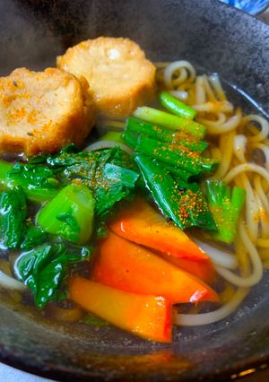 お麩と野菜でヘルシーな煮込みうどん-レシピのメイン写真