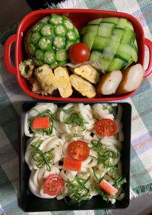 9/10ﾖｯﾁｬﾝ☆冷やしうどん弁当-レシピのメイン写真