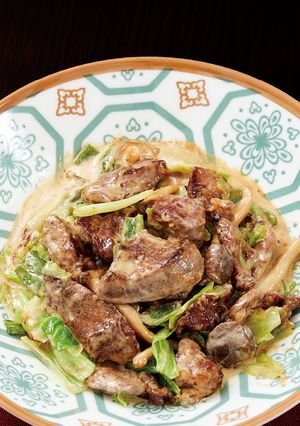 ぜっぴん！ ハツとレバーのオイマヨ炒め-レシピのメイン写真