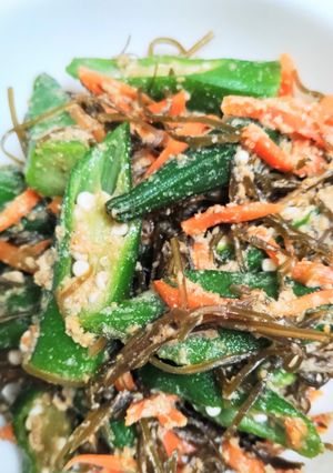 ほんのり甘い♪オクラと昆布のごま和え-レシピのメイン写真