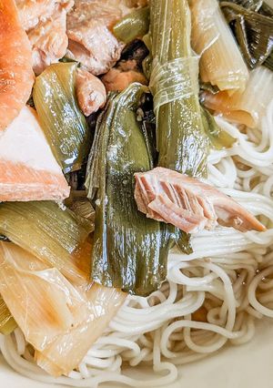 最小限の食材によるシンプルな葱鶏そうめん-レシピのメイン写真