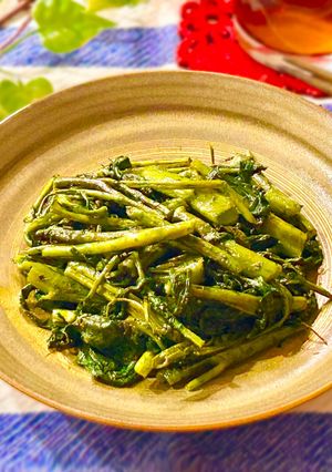 空芯菜の☆のり塩バター焼き-レシピのメイン写真