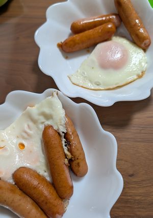 目玉焼き＆ウインナー同時焼き-レシピのメイン写真