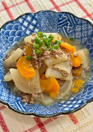 夏大根と合挽ミンチのうま煮♪-レシピのメイン写真