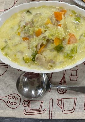 野菜たっぷりカレー風味のミルクスープ-レシピのメイン写真