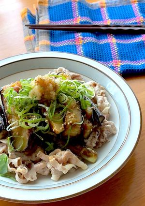 豚しゃぶ＊茄子のにんにく生姜塩ダレのっけ-レシピのメイン写真