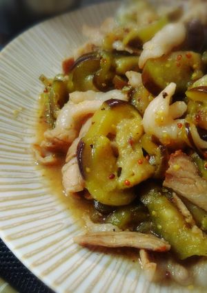 ＊豚肉となすの粒マスタード炒め＊-レシピのメイン写真