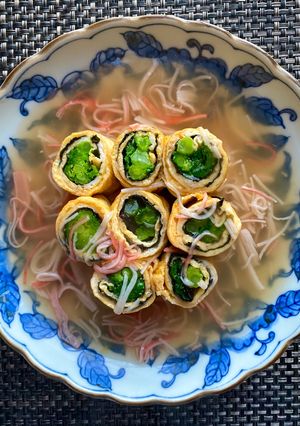 韓国ノリと菜の花の卵巻き-レシピのメイン写真